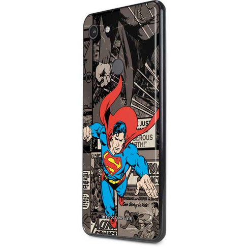 DC Comics Superman Vintage Action pose pattern Google Pixel 3 XL Skin